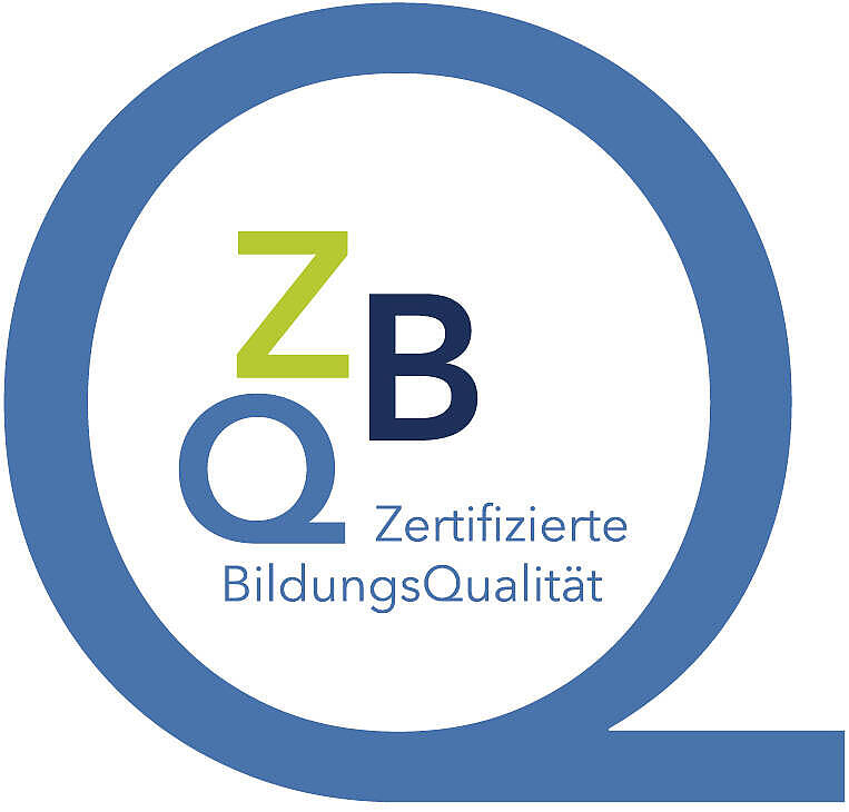 Wir sind zertifiziert! Die Volkshochschule Ebersbach an der Fils wurde mit dem Qualitätsspiegel “ZBQ - Zertifizierte BildungsQualität” ausgezeichnet.
Wir freuen uns über diese Anerkennung unseres Engagements für hochwertige Erwachsenenbildung und kontinuierliche Qualitätsentwicklung.